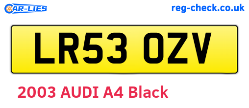 LR53OZV are the vehicle registration plates.