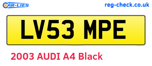 LV53MPE are the vehicle registration plates.