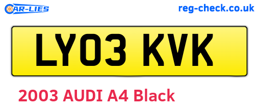 LY03KVK are the vehicle registration plates.