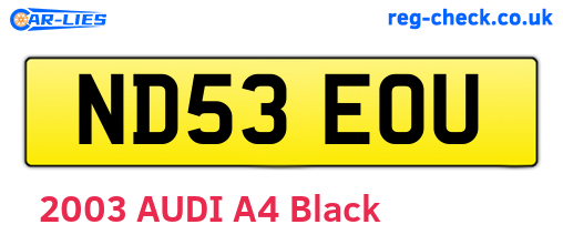 ND53EOU are the vehicle registration plates.