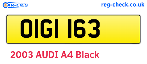 OIG1163 are the vehicle registration plates.