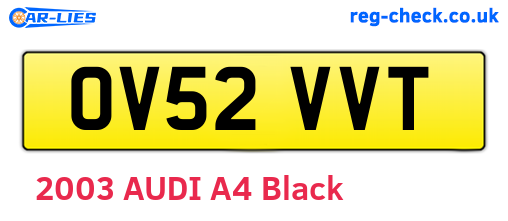OV52VVT are the vehicle registration plates.