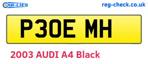 P30EMH are the vehicle registration plates.