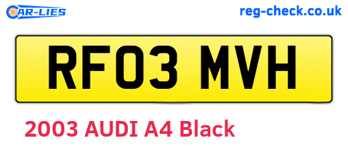 RF03MVH are the vehicle registration plates.