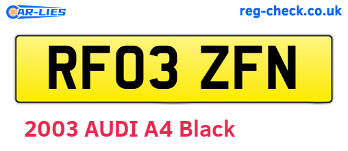 RF03ZFN are the vehicle registration plates.