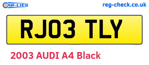 RJ03TLY are the vehicle registration plates.