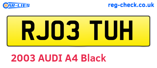 RJ03TUH are the vehicle registration plates.