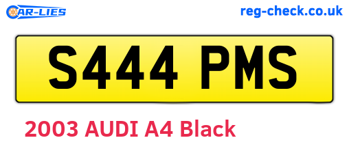S444PMS are the vehicle registration plates.