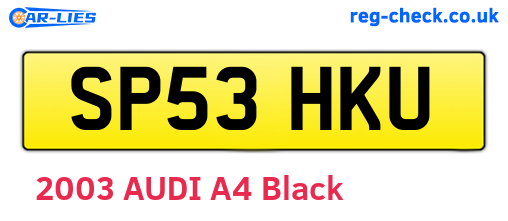 SP53HKU are the vehicle registration plates.