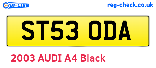 ST53ODA are the vehicle registration plates.
