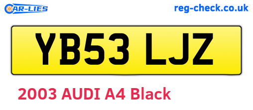 YB53LJZ are the vehicle registration plates.