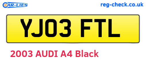YJ03FTL are the vehicle registration plates.