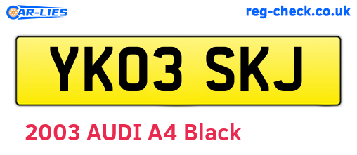 YK03SKJ are the vehicle registration plates.