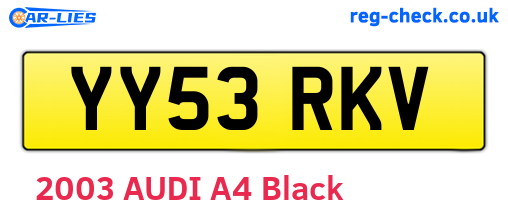 YY53RKV are the vehicle registration plates.