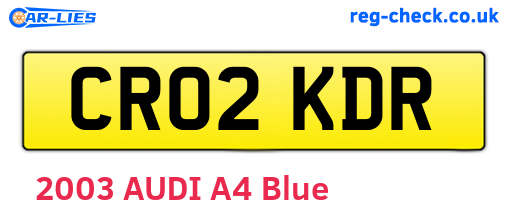 CR02KDR are the vehicle registration plates.