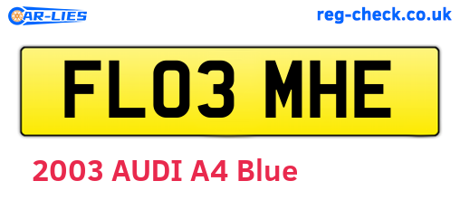FL03MHE are the vehicle registration plates.