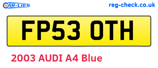 FP53OTH are the vehicle registration plates.