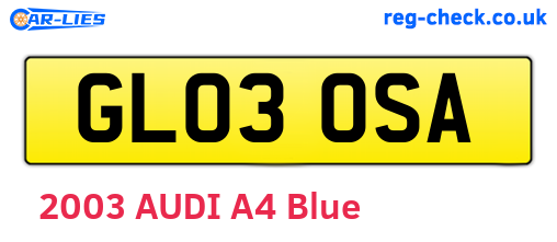 GL03OSA are the vehicle registration plates.