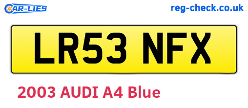 LR53NFX are the vehicle registration plates.