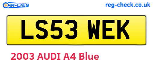 LS53WEK are the vehicle registration plates.