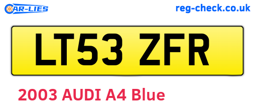 LT53ZFR are the vehicle registration plates.