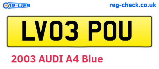 LV03POU are the vehicle registration plates.