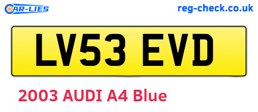 LV53EVD are the vehicle registration plates.