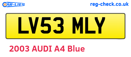 LV53MLY are the vehicle registration plates.