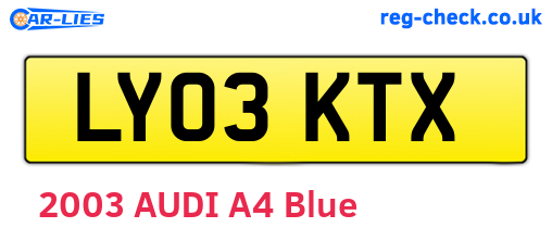 LY03KTX are the vehicle registration plates.