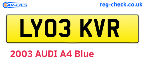 LY03KVR are the vehicle registration plates.