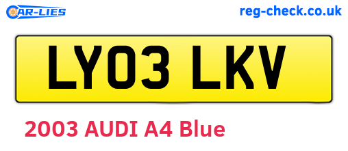 LY03LKV are the vehicle registration plates.