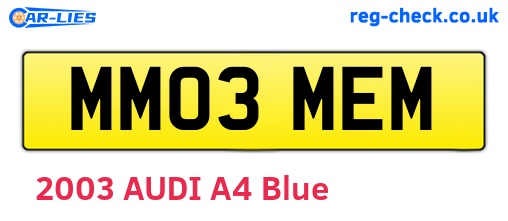 MM03MEM are the vehicle registration plates.