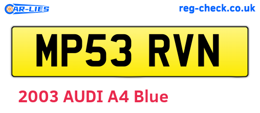 MP53RVN are the vehicle registration plates.