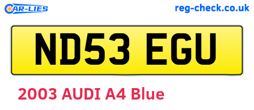 ND53EGU are the vehicle registration plates.