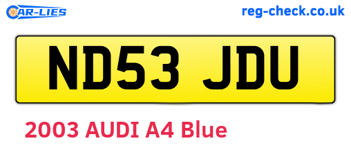 ND53JDU are the vehicle registration plates.