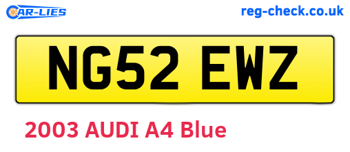 NG52EWZ are the vehicle registration plates.