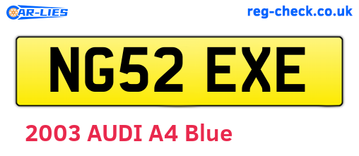 NG52EXE are the vehicle registration plates.