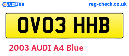 OV03HHB are the vehicle registration plates.