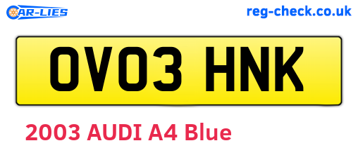 OV03HNK are the vehicle registration plates.