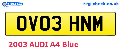 OV03HNM are the vehicle registration plates.