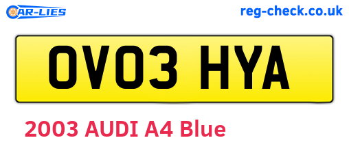 OV03HYA are the vehicle registration plates.