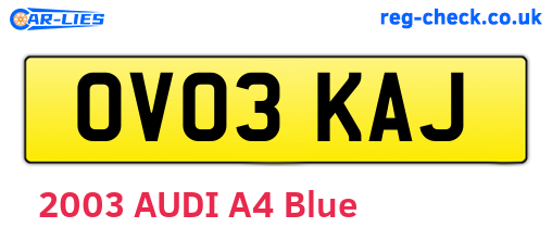 OV03KAJ are the vehicle registration plates.