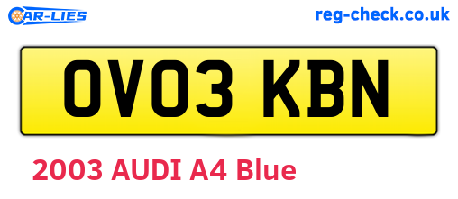 OV03KBN are the vehicle registration plates.