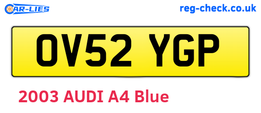OV52YGP are the vehicle registration plates.
