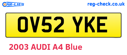 OV52YKE are the vehicle registration plates.