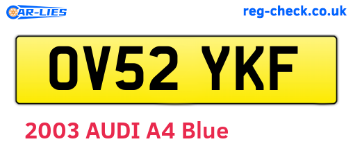 OV52YKF are the vehicle registration plates.