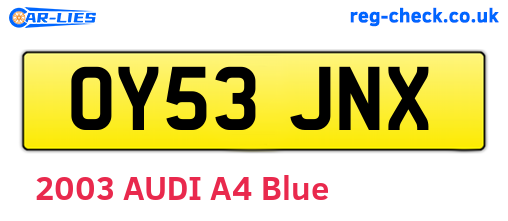 OY53JNX are the vehicle registration plates.