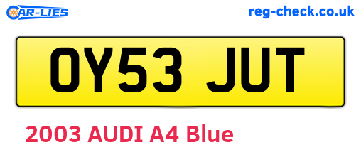 OY53JUT are the vehicle registration plates.