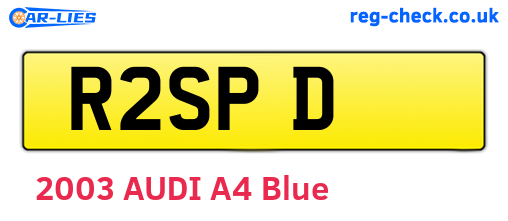 R2SPD are the vehicle registration plates.