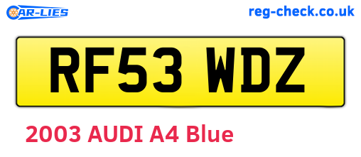 RF53WDZ are the vehicle registration plates.
